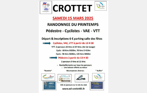 Randonnée de Printemps Cyclo, VTT, VAE, Pédestre